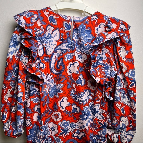 ZARA Ruffled Printed Dress - Picture 8 of 8